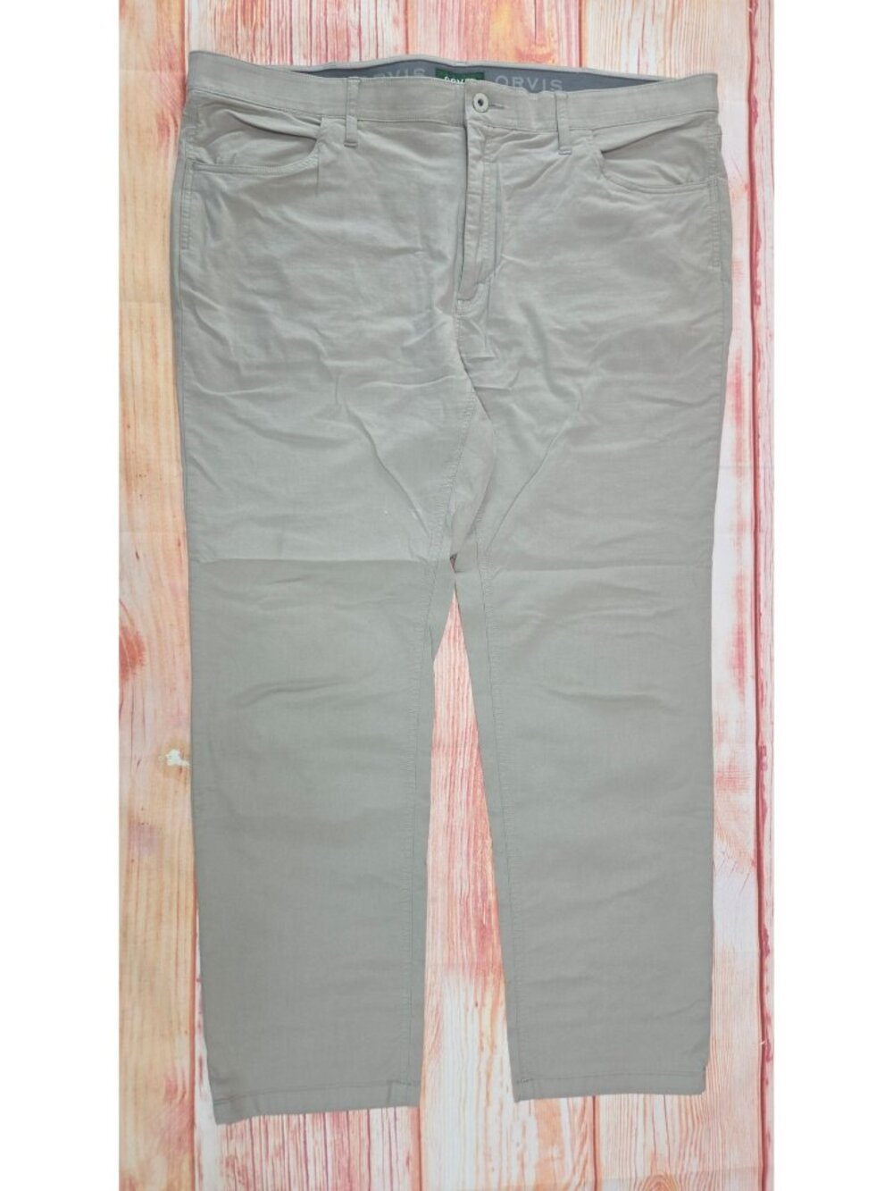 Orvis Mens Beige Flat Front Performance Pants 42x32